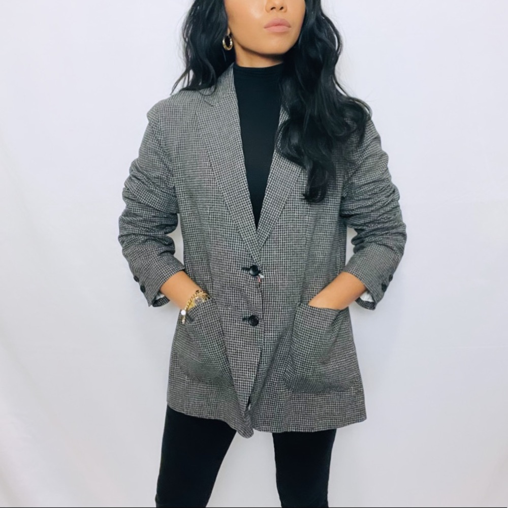 ***SOLD*** Ines De La Fressange Paris x Uniqlo | Linen Cotton Checkered  Blazer - Picture 13 of 13